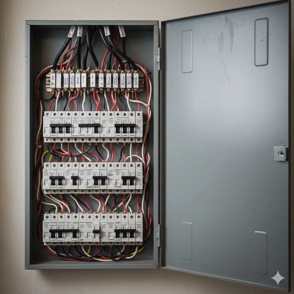 Electrical panel and wiring inspection during certified home inspection in Northern Virginia